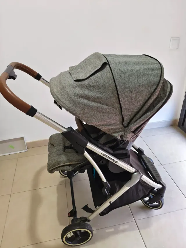 Cochecito bebé reclinable gris Regalo saco de bebé