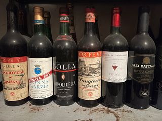 6 Bottiglie Vino d'epoca vuote da collezione