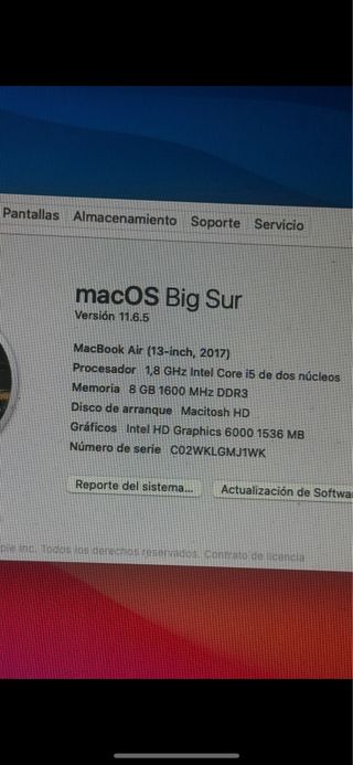 MacBook Air 13 2017 Intel Core i5 8GB RAM