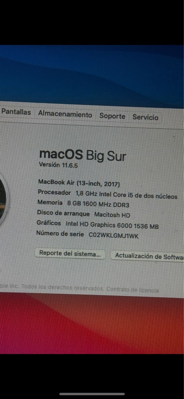 MacBook Air 13 2017 Intel Core i5 8GB RAM