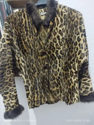 Chaqueta Leopardo con Cuello de Pelo