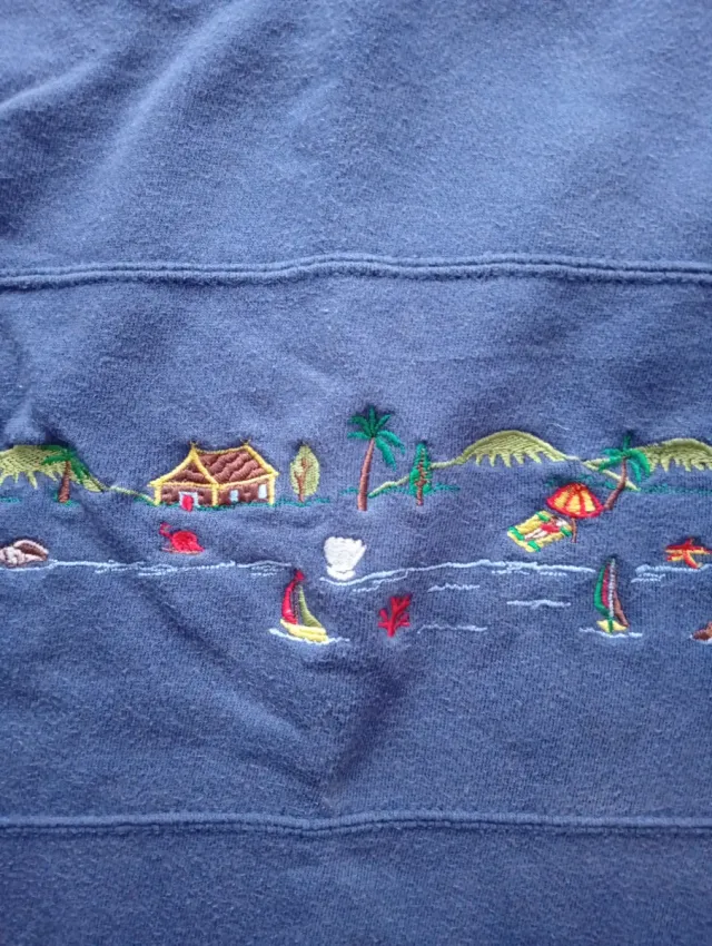 Sudadera azul con bordado