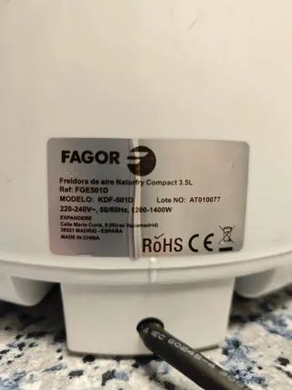 Freidora de aire Fagor