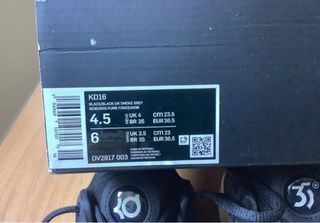 Nike KD16B Scarpe da Ginnastica Nere Tg 36.5