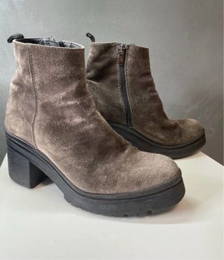 Botines piel gris talla 37