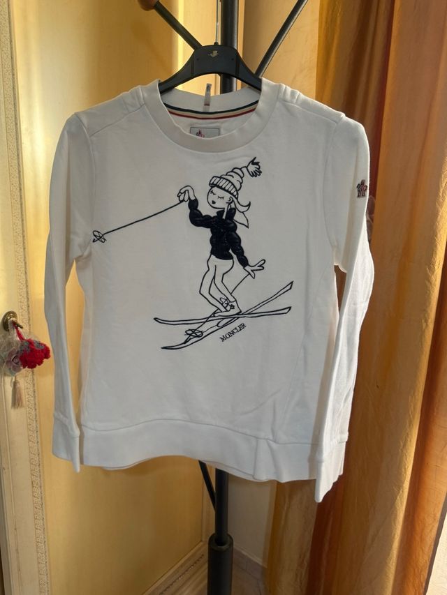 Felpa Moncler donna con stampa sciatrice