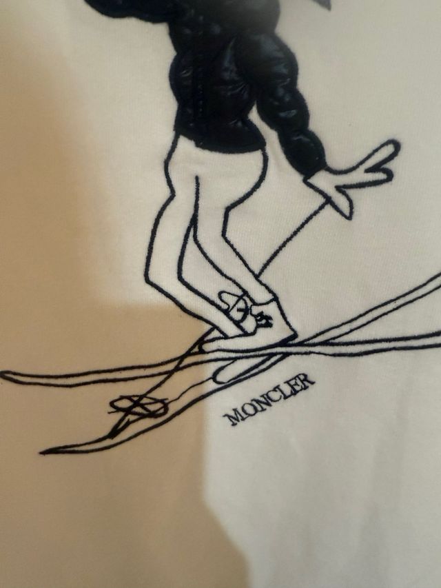 Felpa Moncler donna con stampa sciatrice