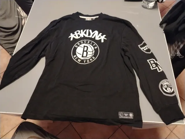 Felpa Brooklyn Nets NBA cotone nera