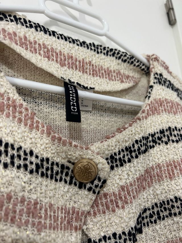 Chaqueta H&M Rayas Beige Rosa Talla S-M