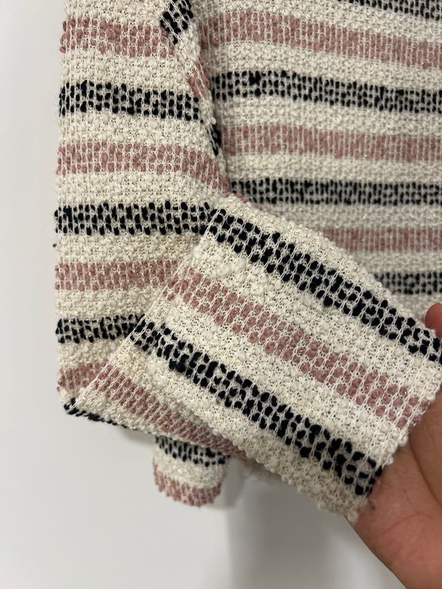 Chaqueta H&M Rayas Beige Rosa Talla S-M