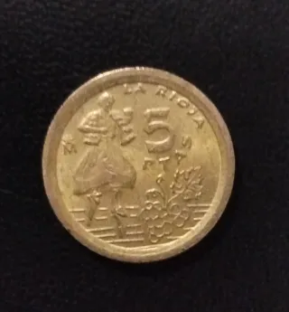 Moneda 5pts España 1996 error variante