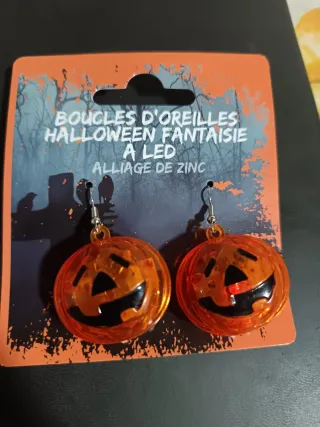 Pendientes Calabaza Halloween LED