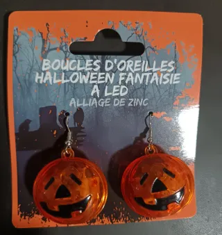 Pendientes Calabaza Halloween LED