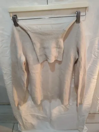 Jersey Zara cuello cisne beige Talla S