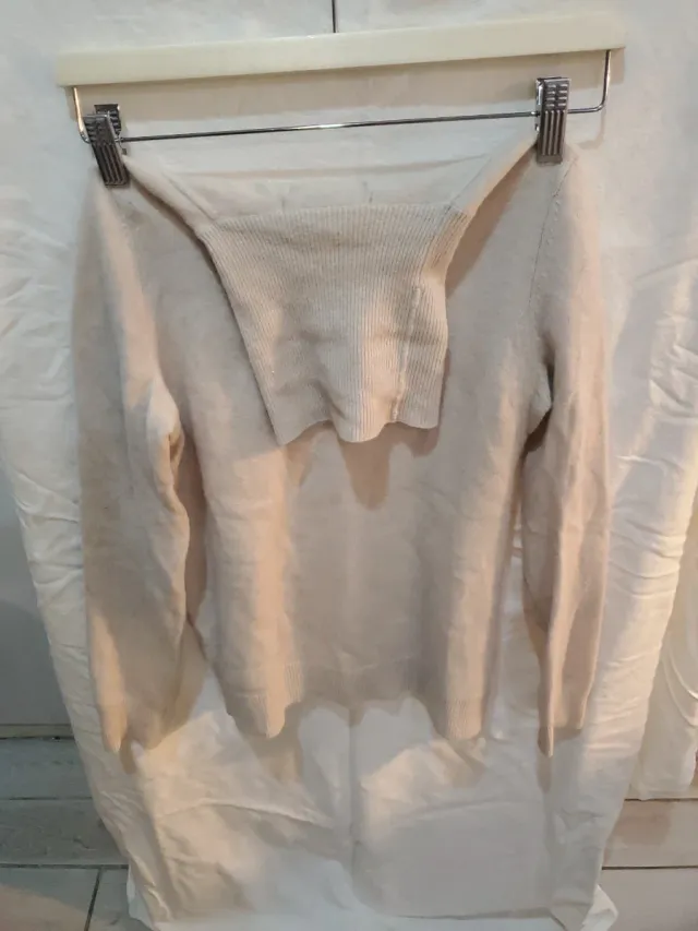 Jersey Zara cuello cisne beige Talla S