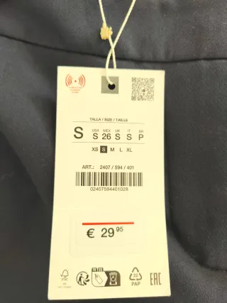 Pantalón recto azul marino mujer Zara