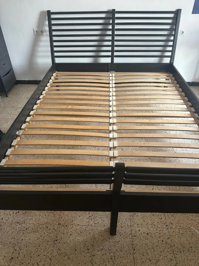 Cama doble estructura madera y metal