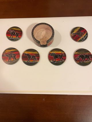 Sottobicchieri in pietra con animali africani