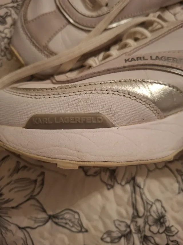 Sneakers Karl Lagerfeld bianche e argentate