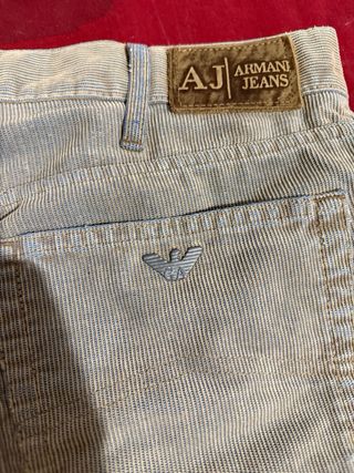 Pantalones Armani Jeans Beige/Verde Oliva talla 36