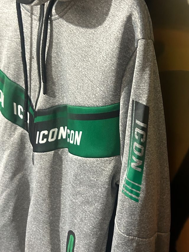 Sudadera Flez-Style Icon Gris y Verde