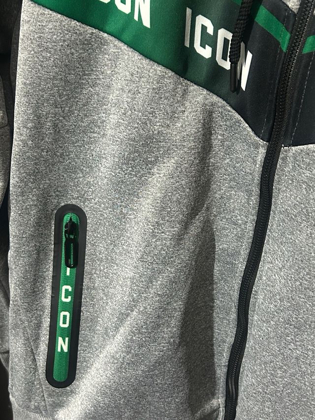 Sudadera Flez-Style Icon Gris y Verde