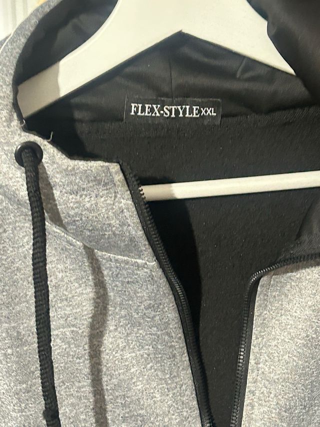 Sudadera Flez-Style Icon Gris y Verde