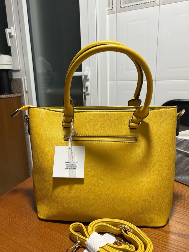Bolso amarillo señora asas sin estrenar