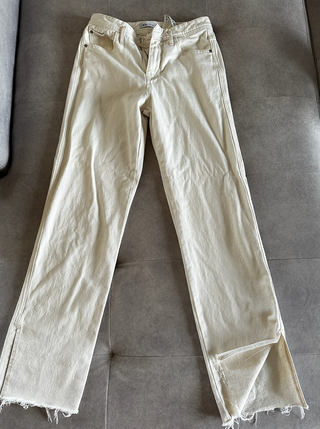 Vaqueros Zara Beige Desgastados