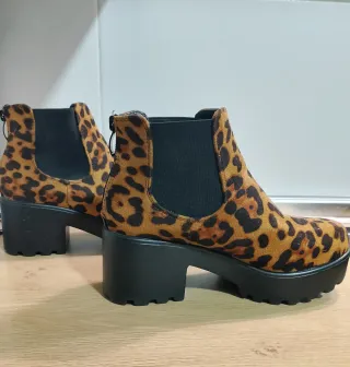 Botines Animal Print Tacón Plataforma
