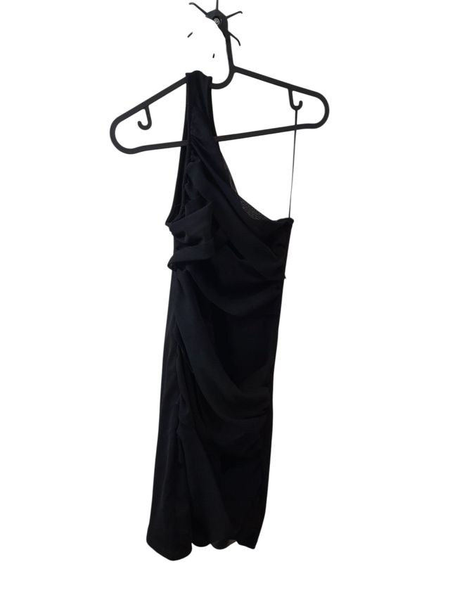 Vestido Negro Corto Drapeado