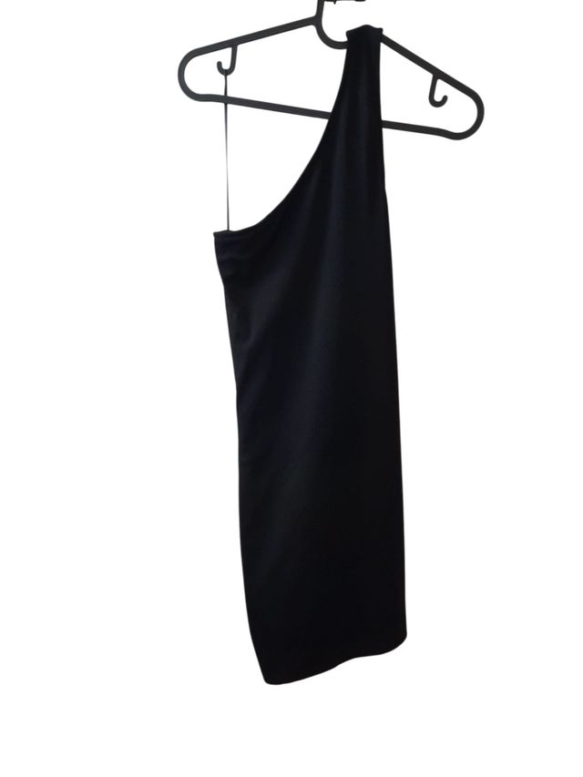 Vestido Negro Corto Drapeado