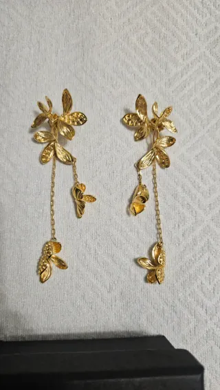 Pendientes Suma Cruz Frangipani Dorados