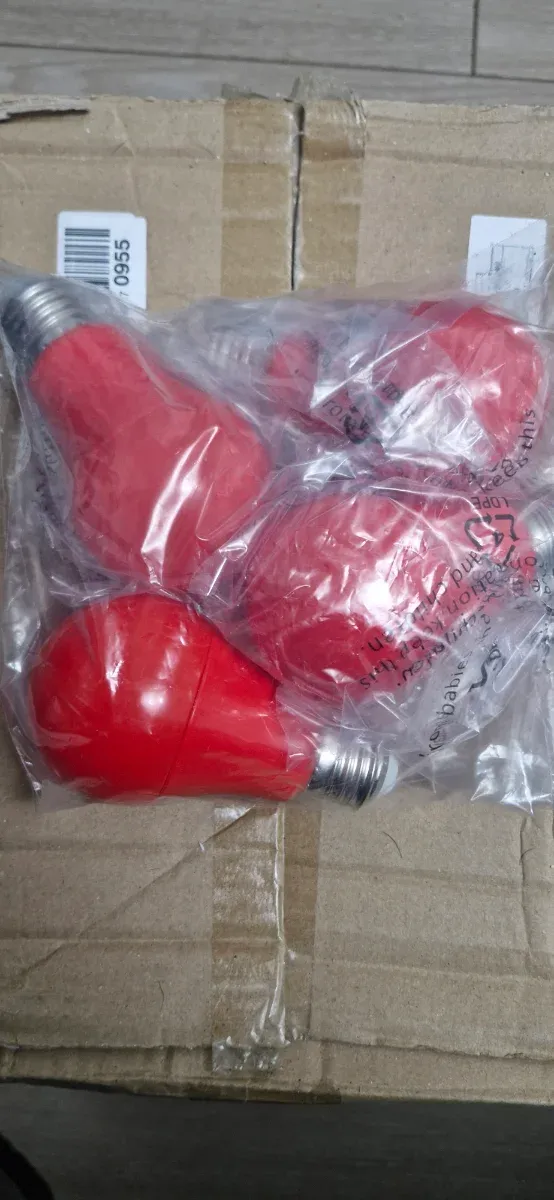 4 Bombillas Rojas Casquillo Grueso Nuevas