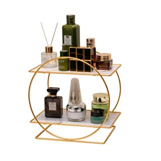 Organizador redondo dorado 2 niveles, NUEVO