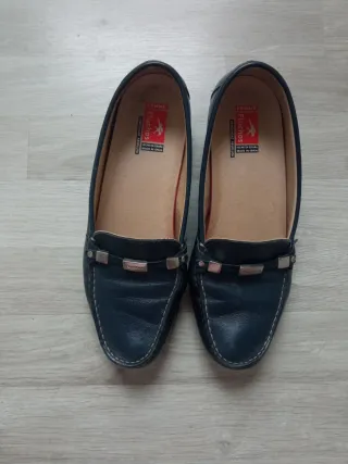 Mocasines Fluchos Mujer Azul Plata