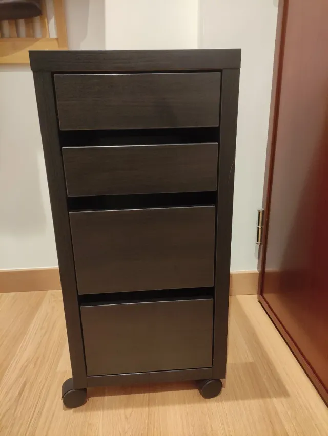 Cajonera Negra Micke Ikea con Ruedas