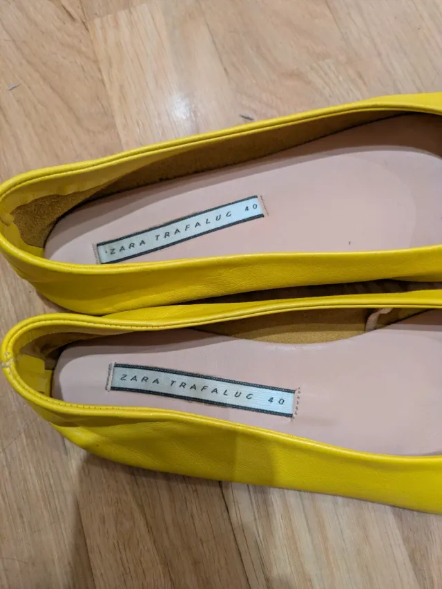 Bailarinas Zara Piel Amarillas Talla 40