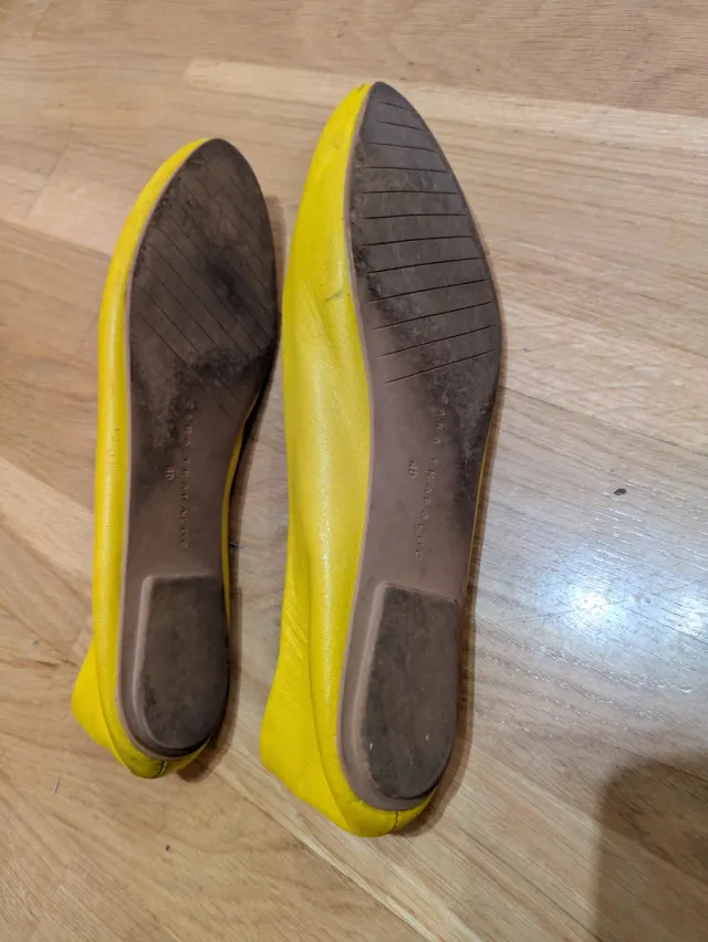 Bailarinas Zara Piel Amarillas Talla 40