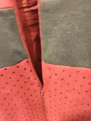 Vestido Cortefiel Talla 44 Rojo Lunares Negros