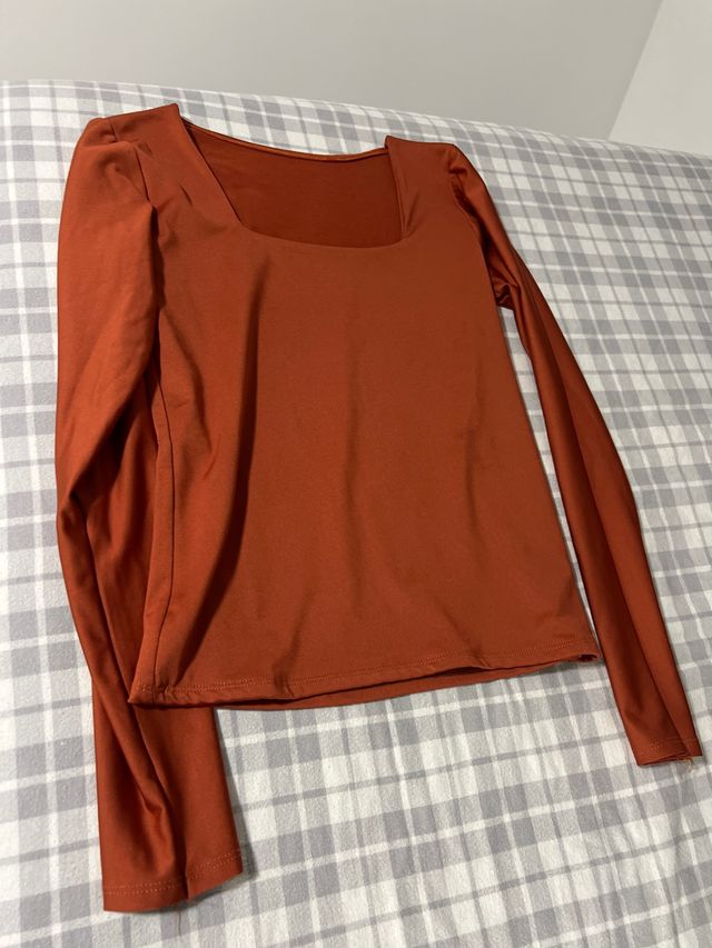 Camiseta manga larga naranja Tipo licra