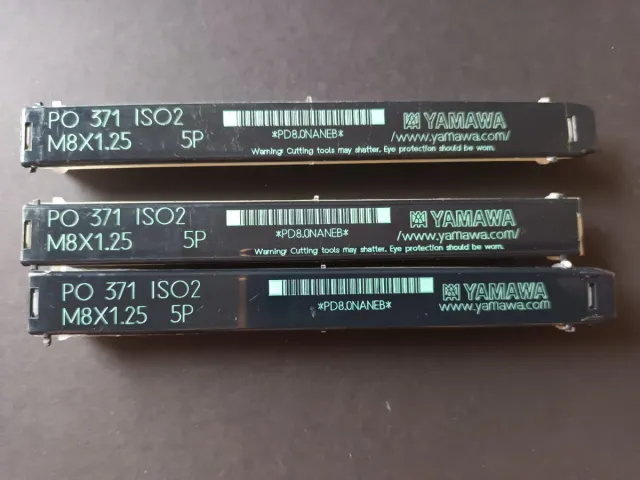 Lotto 3 maschi filettare M8 Yamawa professionali