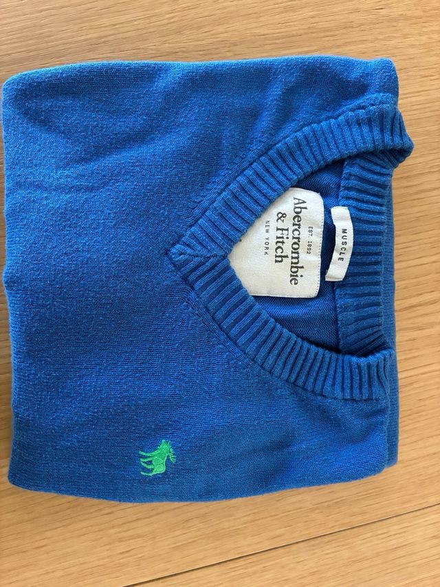 Jersey Abercrombie & Fitch Azul V 95% Algodón