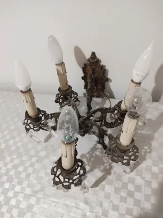 Applique vintage bronzo con cristalli