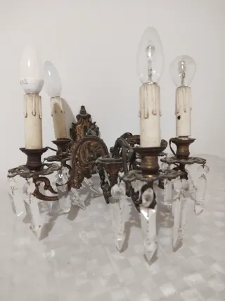 Applique vintage bronzo con cristalli