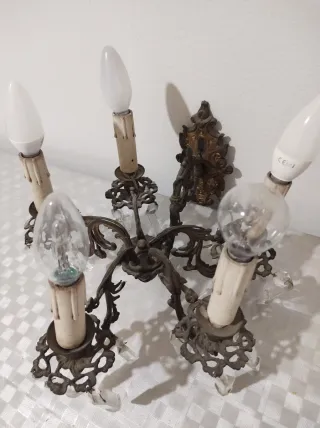 Applique vintage bronzo con cristalli