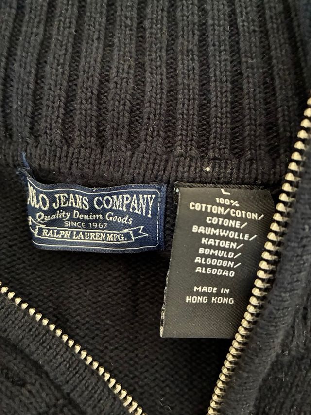 Jersey Ralph Lauren Cremallera Negro