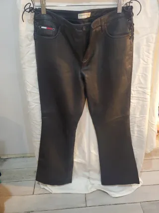 Pantalón Cuero Tommy Hilfiger Negro