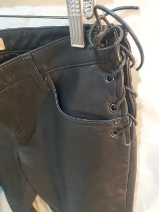 Pantalón Cuero Tommy Hilfiger Negro