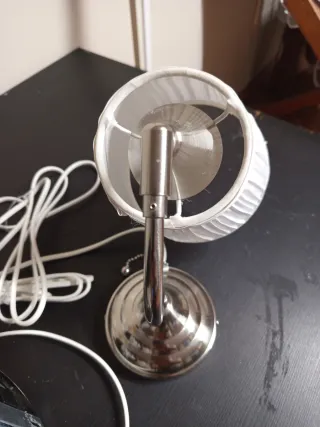 Juego 2 Lámparas Tela Metal